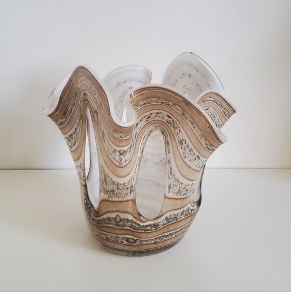 Vintage Jozefina Makora Krosno Swirl Art Glass Vase - Picture 2 of 6